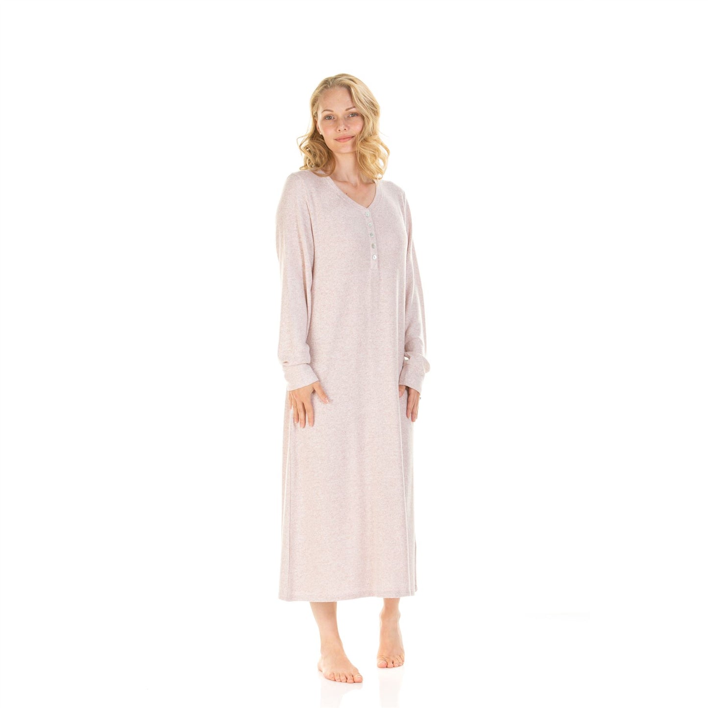 La Marquise Womens Lush Lounge Long Sleeve Nightdress - Pink