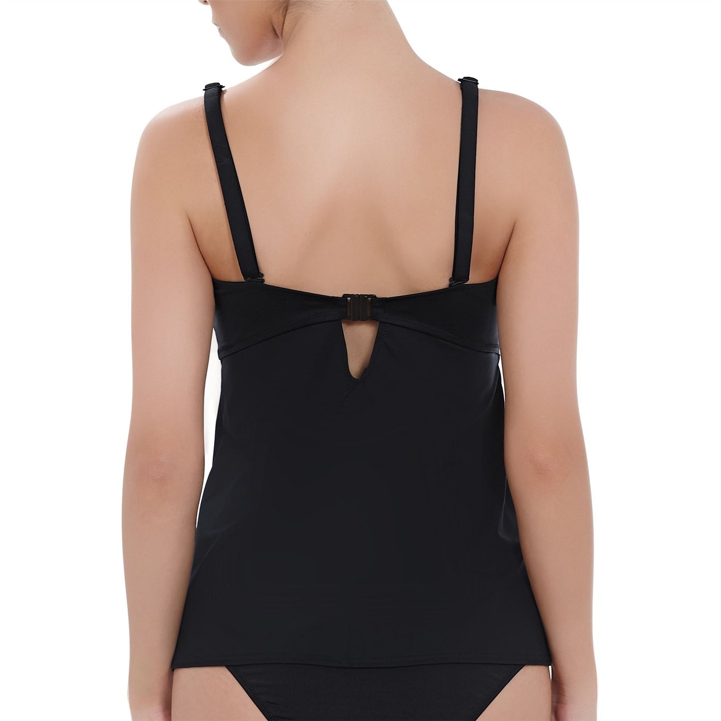 Fantasie Los Cabos Bandeau Flared Tankini Top - Black Fantasie Swimwear
