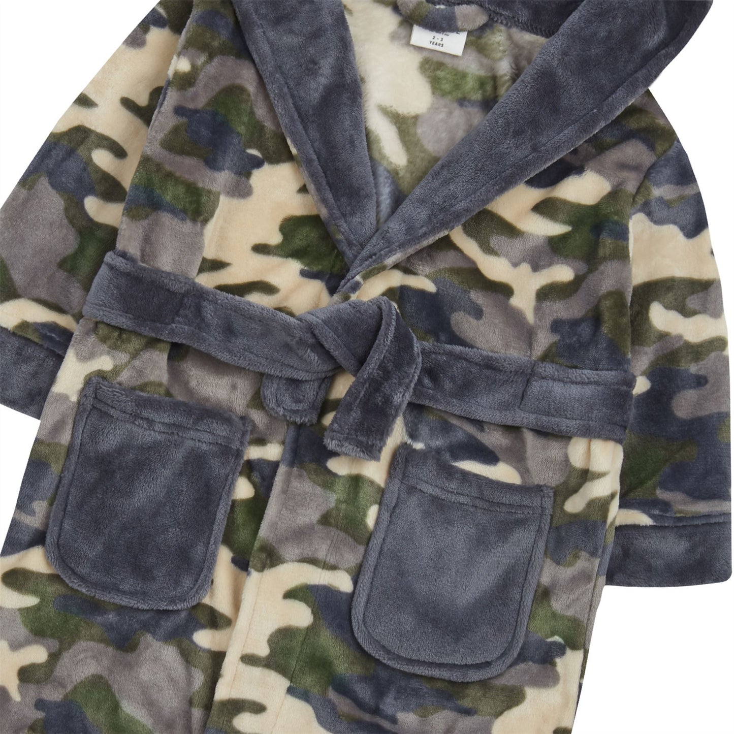 Minikidz Kids Camo Hooded Fleece Robe