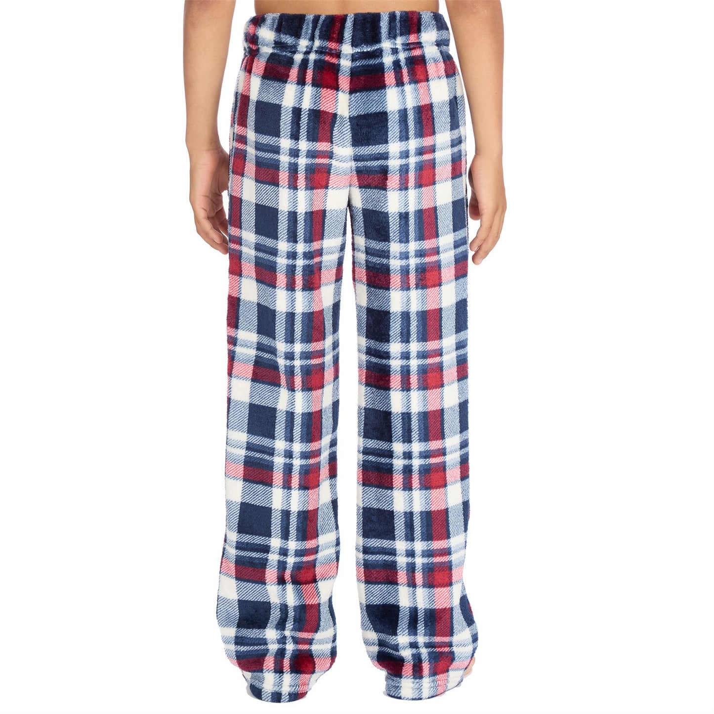 Cargo Bay Boys Fleece Lounge Pants - Burgundy Check