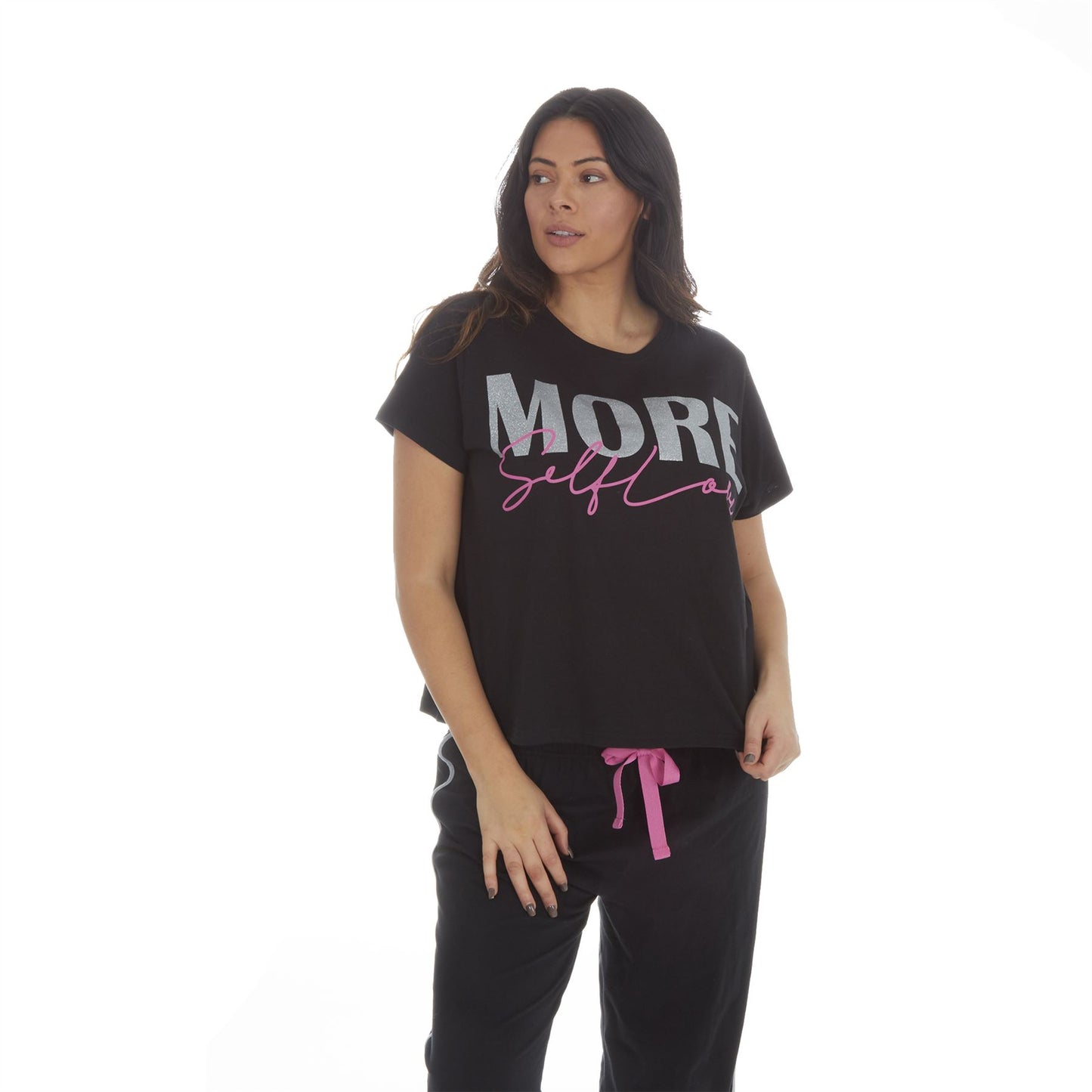 Forever Dreaming Womens 'More Self Love' Pyjama Set - Black