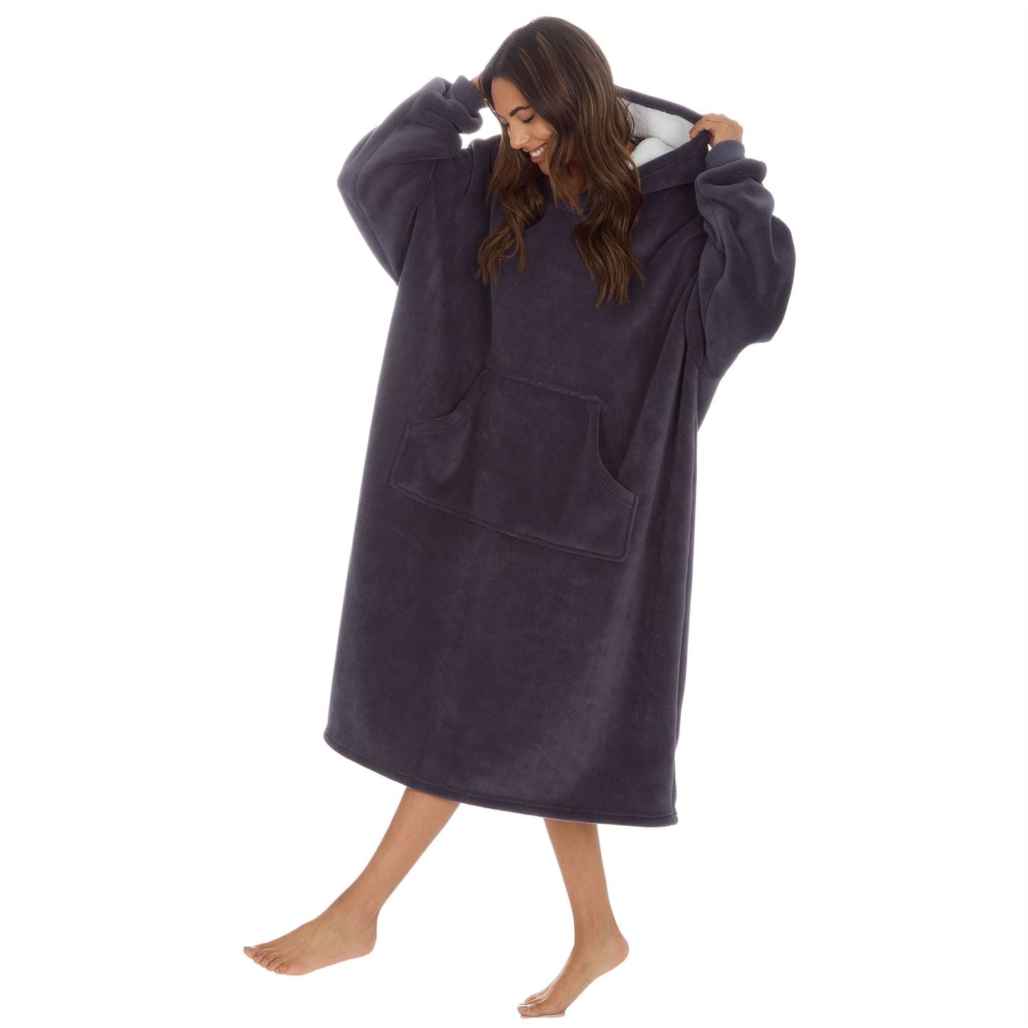 Huggable Hoodie Womens Bonded Oversized Hoodie - Grey Huggable Hoodie