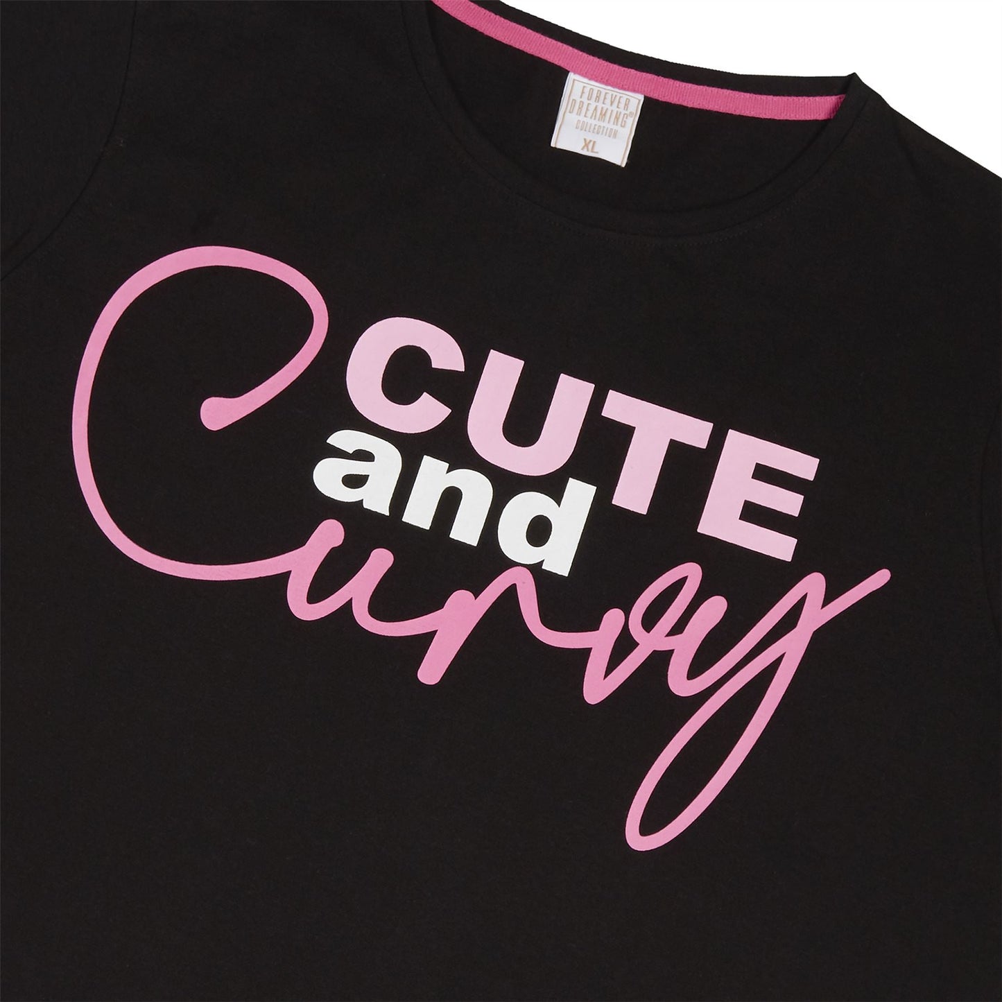 Forever Dreaming Womens 'Cute and Curvy' Pyjama Set - Black Forever Dreaming