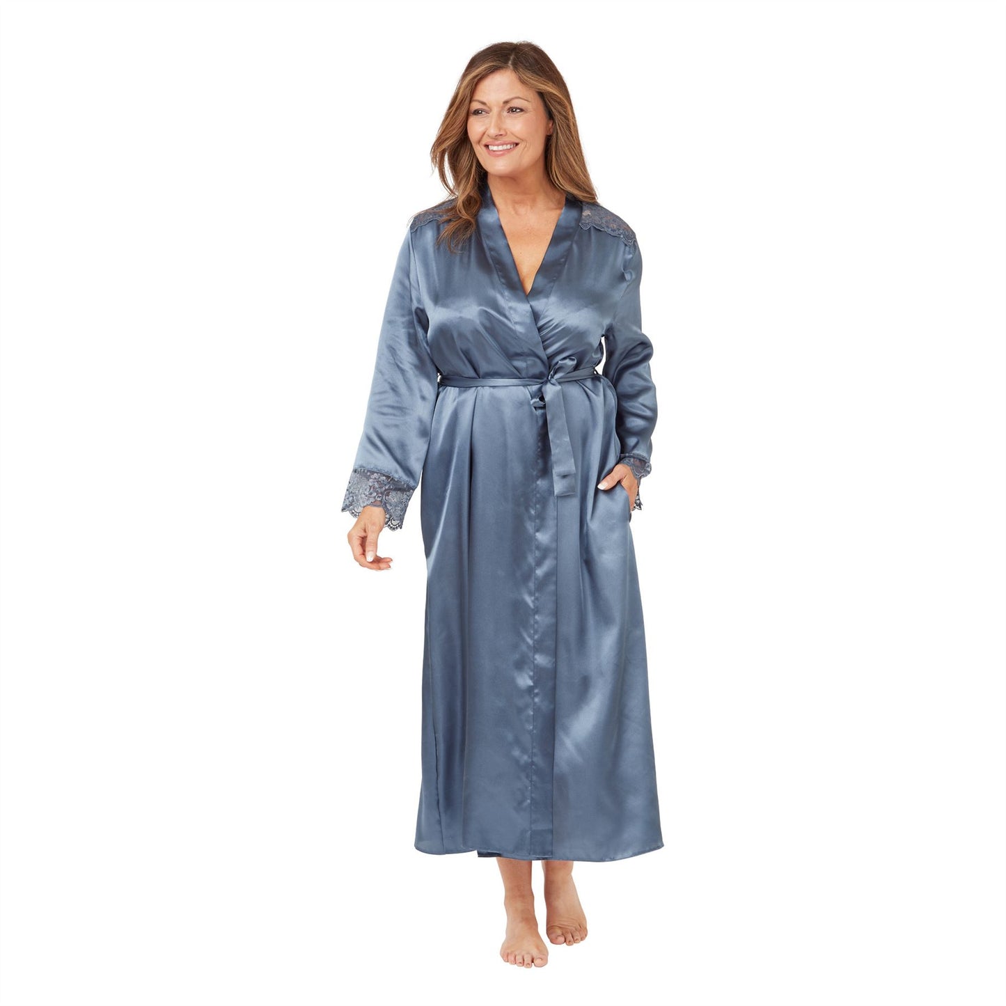 Marlon Satin Lace Wrap - Deep Ash