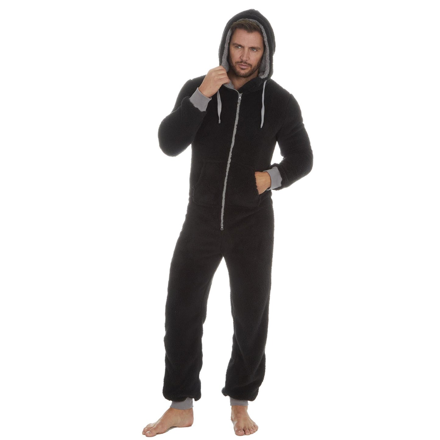 Onezee Mens Snuggle Fleece Onesie - Black