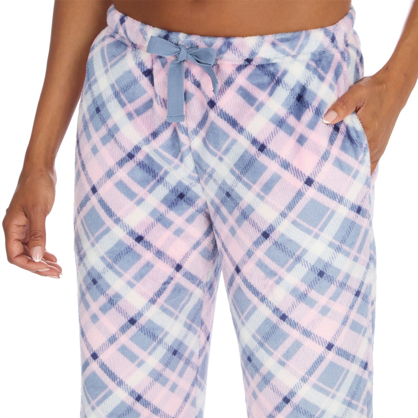 Forever Dreaming Womens Fleece Lounge Pants - Diagonal Check Forever Dreaming