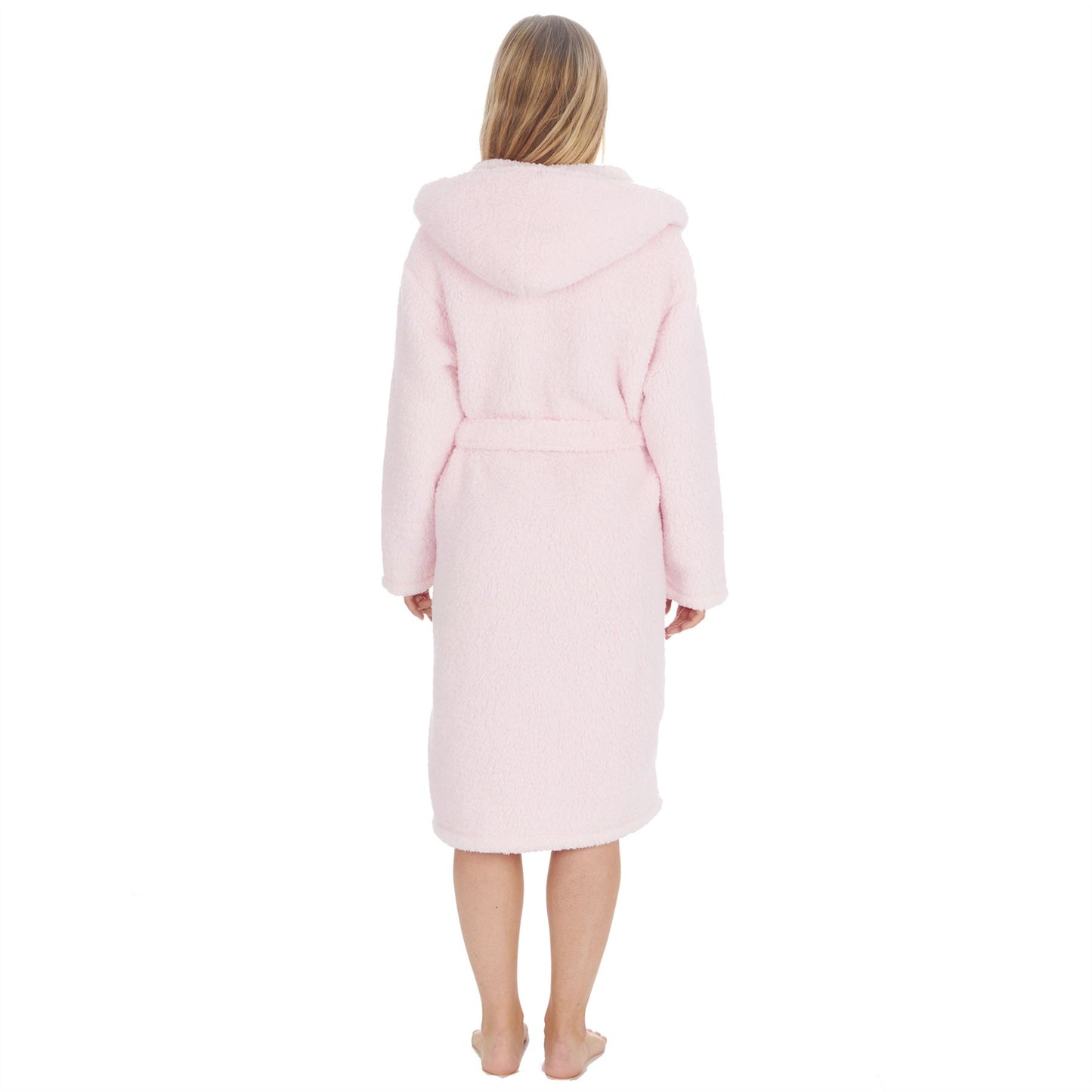 Forever Dreaming Womens Borg Fleece Robe - Pink Forever Dreaming
