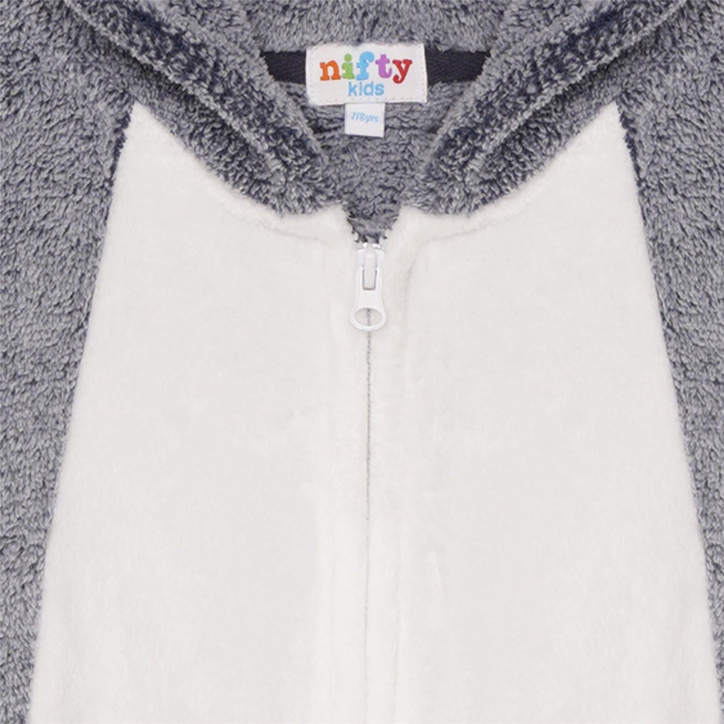 Nifty Kids Husky Dog Fleece Onesie - Blue/Grey Nifty