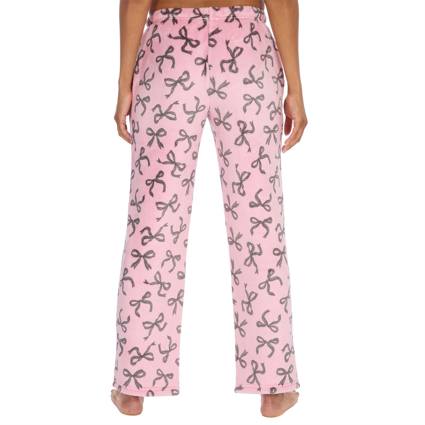 Forever Dreaming Womens Fleece Lounge Pants - Pink/Silver Bows Forever Dreaming