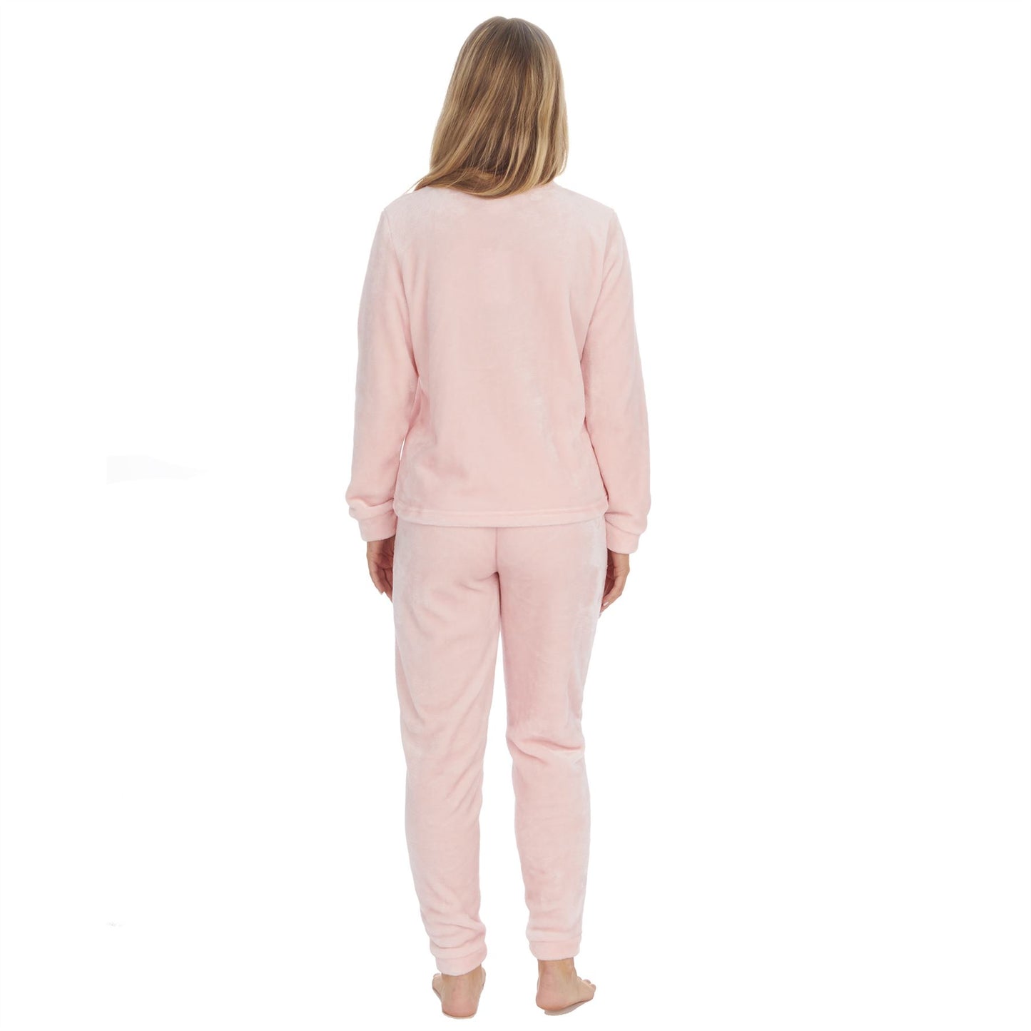 Forever Dreaming Womens Shimmer Flannel Fleece Pyjama Set - Pink