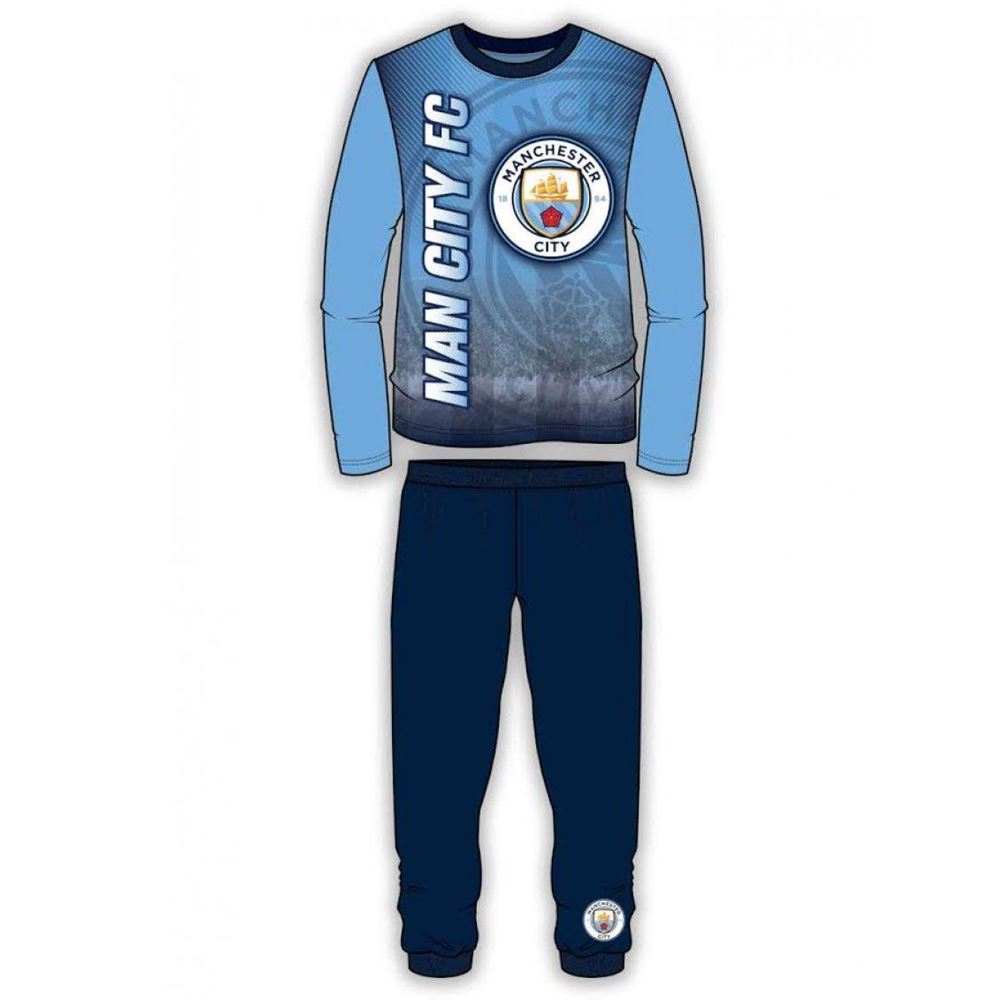 Kids Manchester City Sublimated Logo Pyjamas - Blue Manchester City