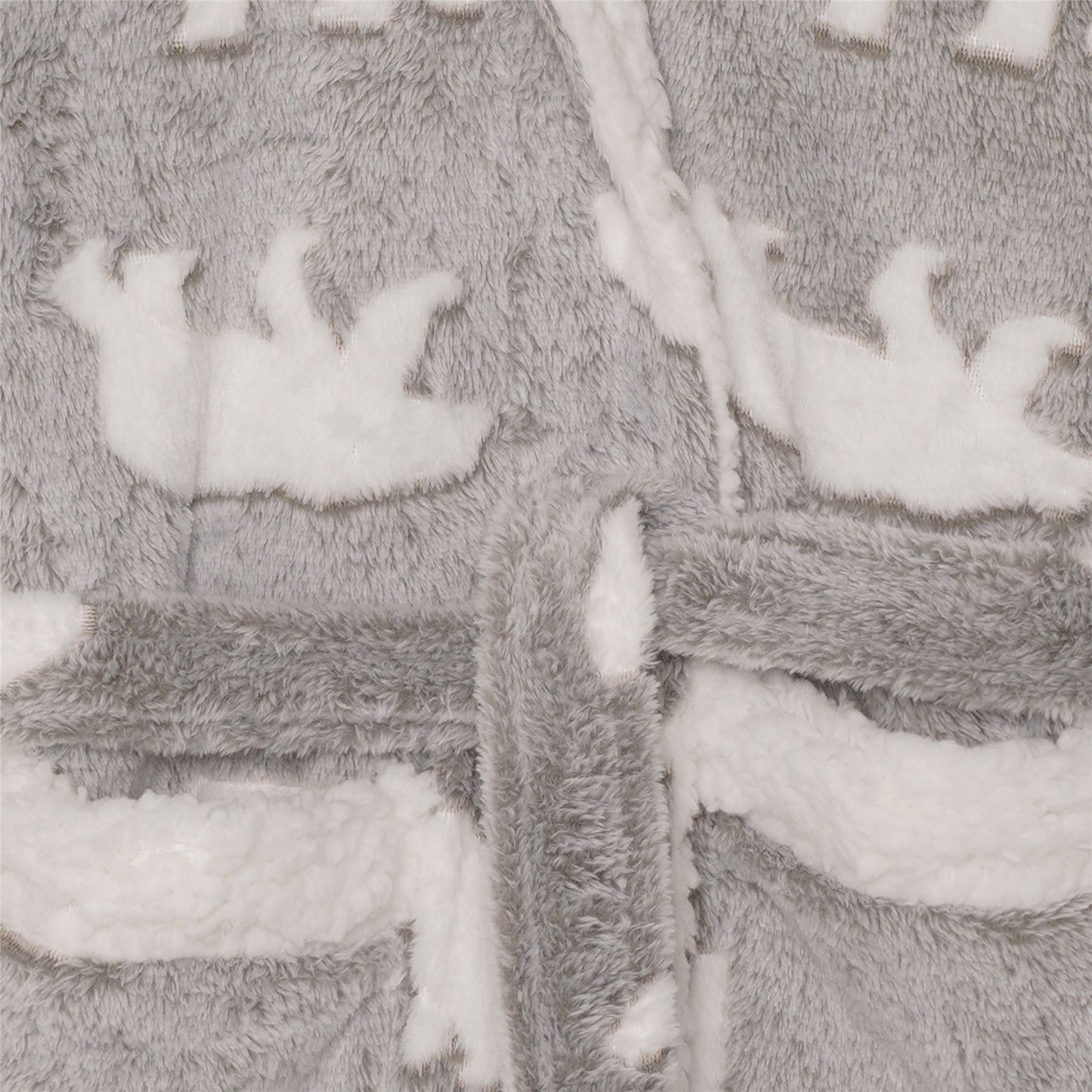 Nifty Kids Polar Bear Fleece Robe - Grey/White