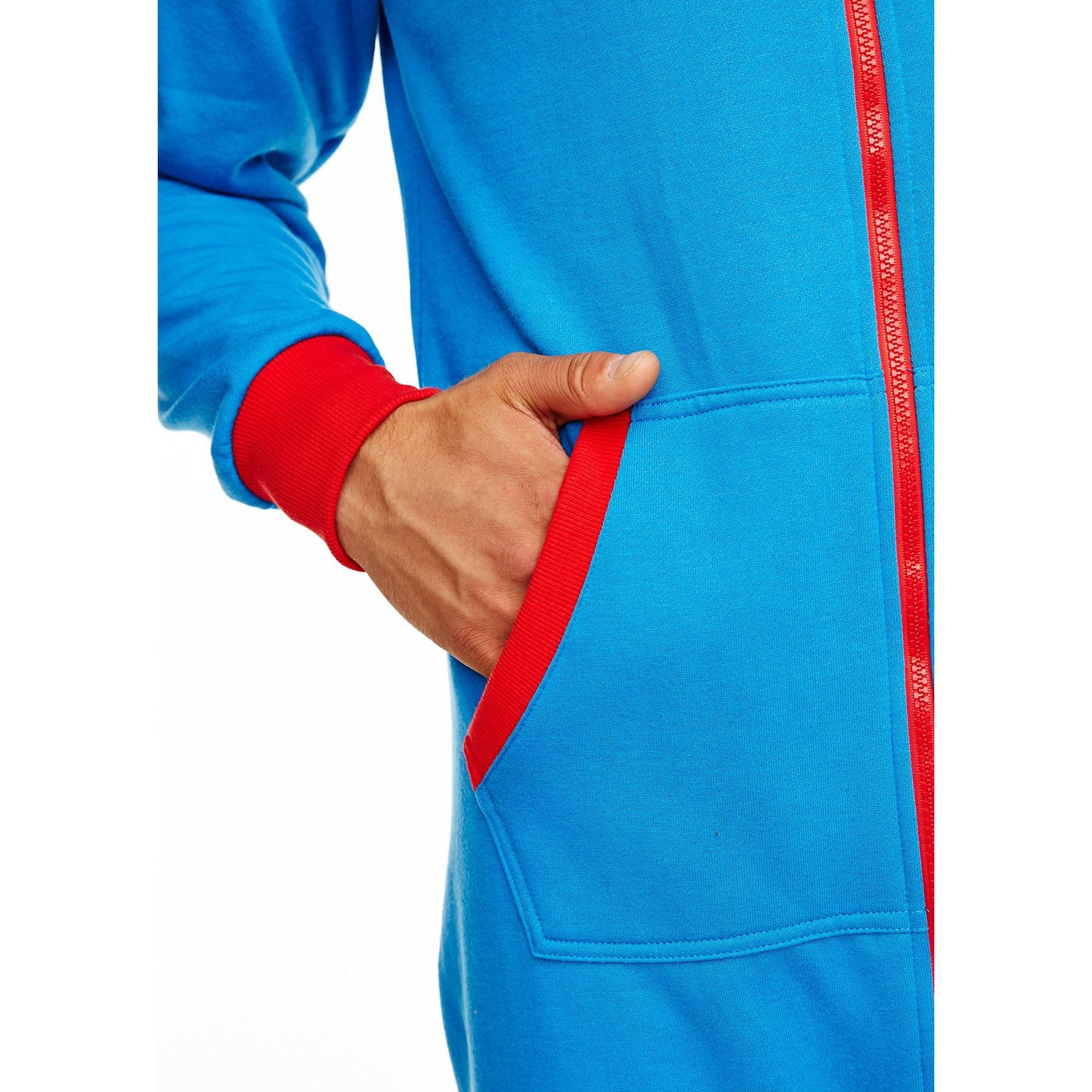 Mens Superman Polycotton Onesie - Blue