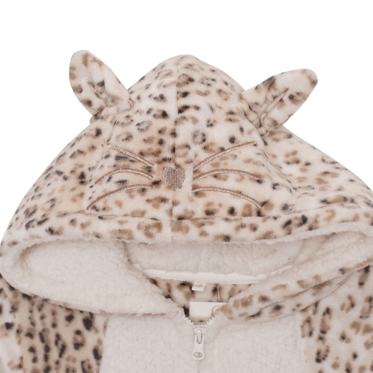 Nifty Kids Luxury Leopard Print Fleece Onesie Nifty