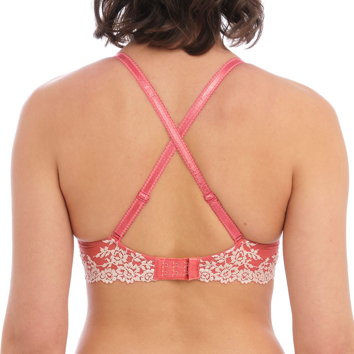 Wacoal Embrace Lace Plunge Bra - Faded Rose/White Sand
