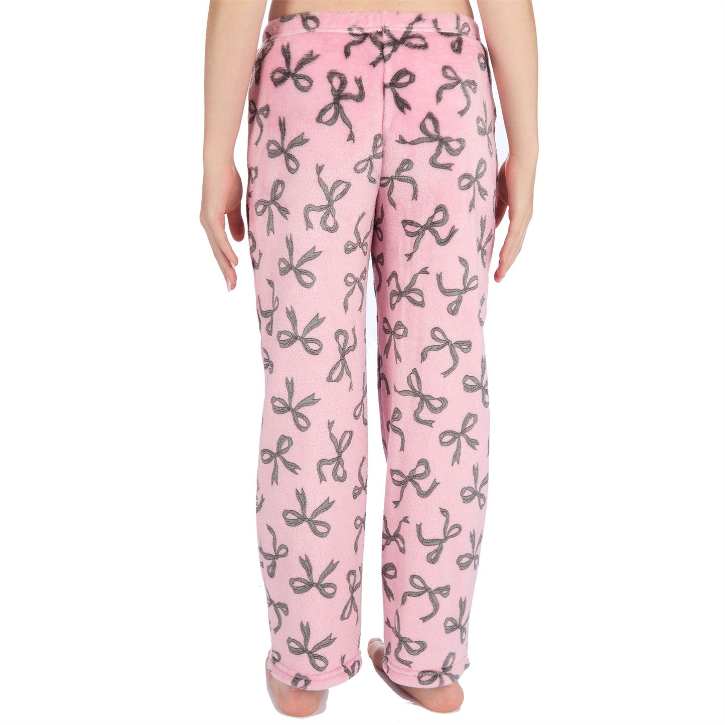 Forever Dreaming Girls Fleece Lounge Pants - Pink/Silver Bows Forever Dreaming