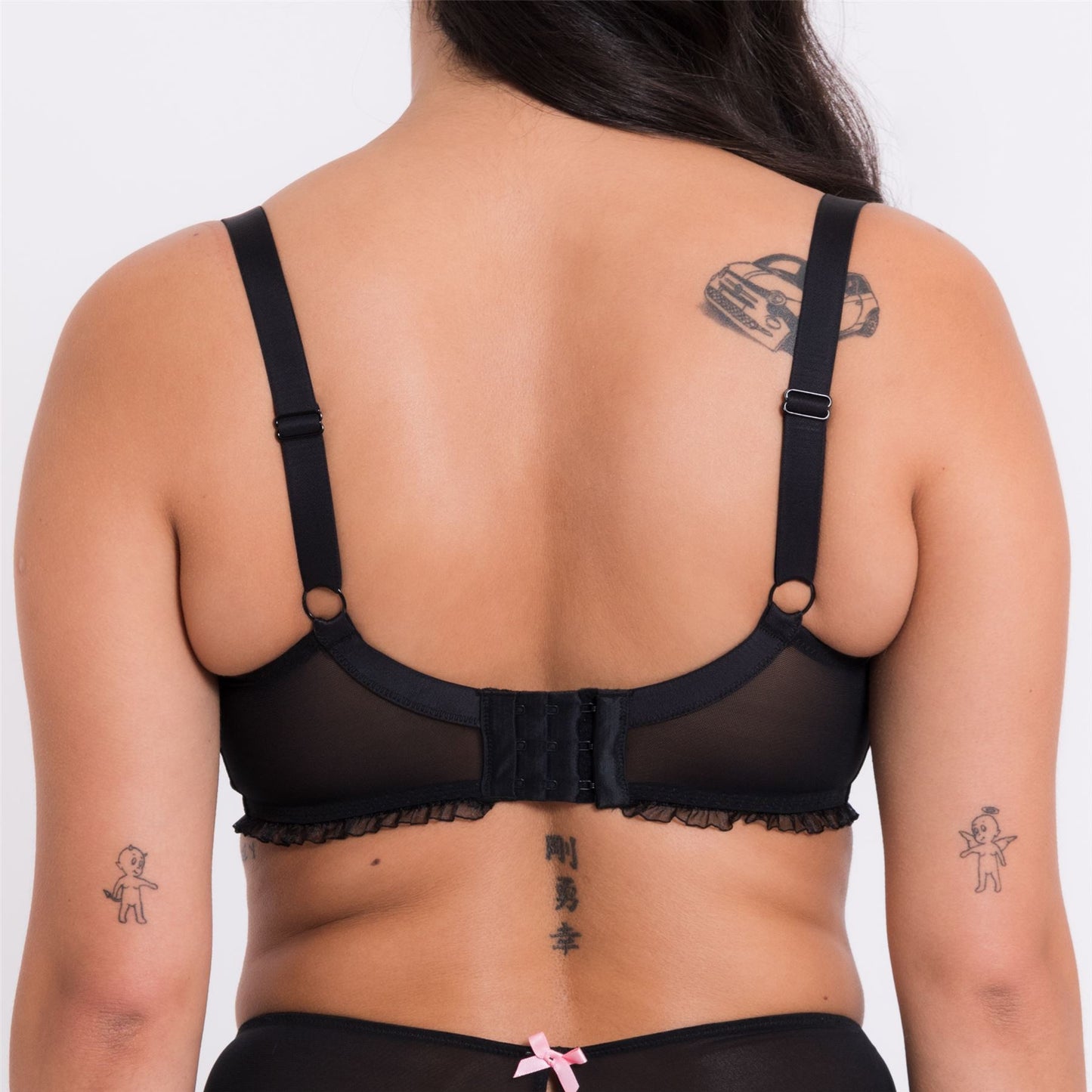 Curvy Kate Frill Me Balcony Bra - Black/Pink