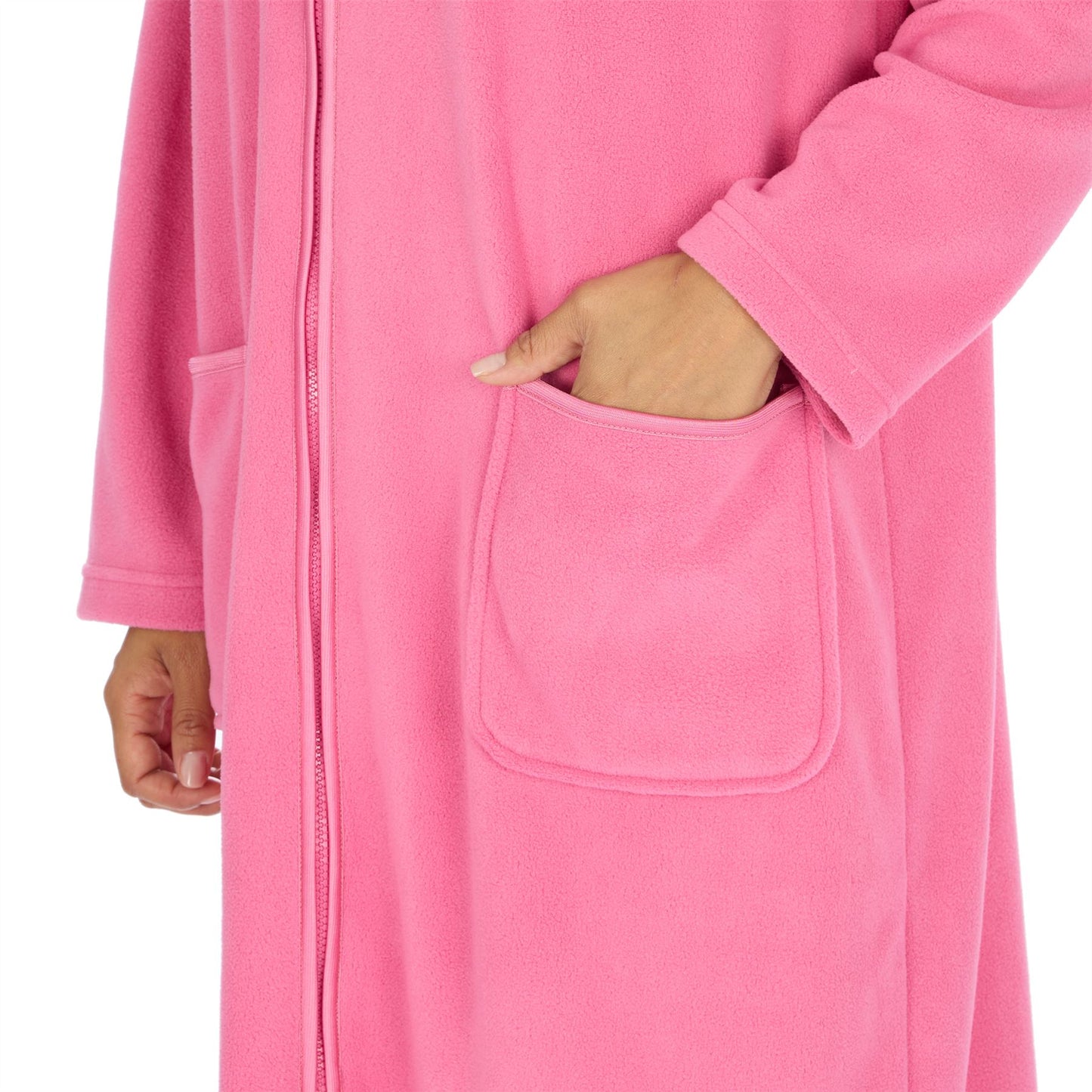 Countess Christie Longer Length Zip Housecoat - Pink
