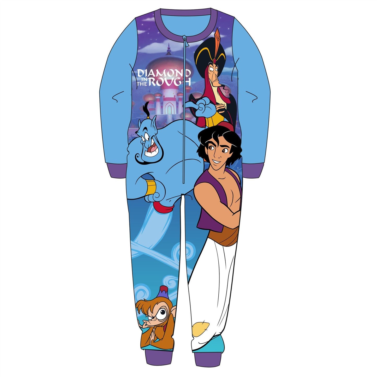 Kids Aladdin Fleece Onesie - Blue Aladdin