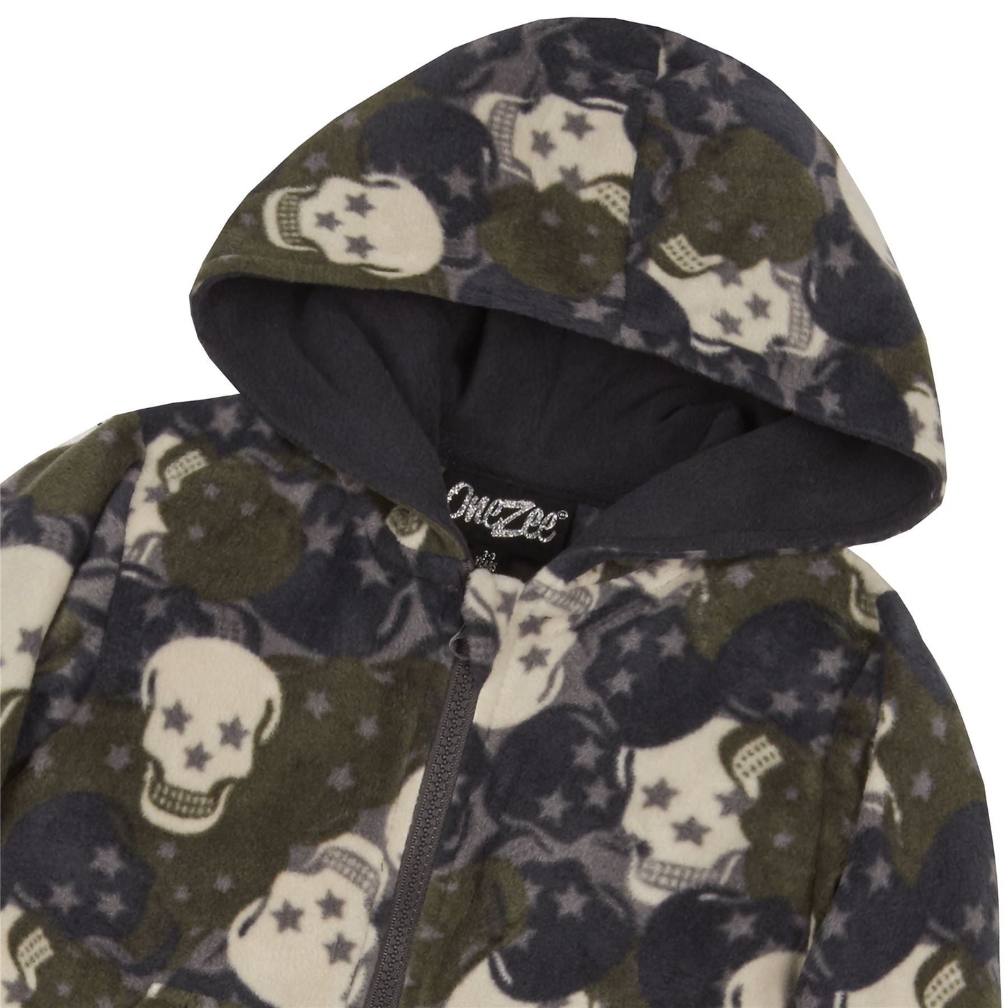 Onezee Kids Skulls/Stars Fleece Onesie - Green Onezee