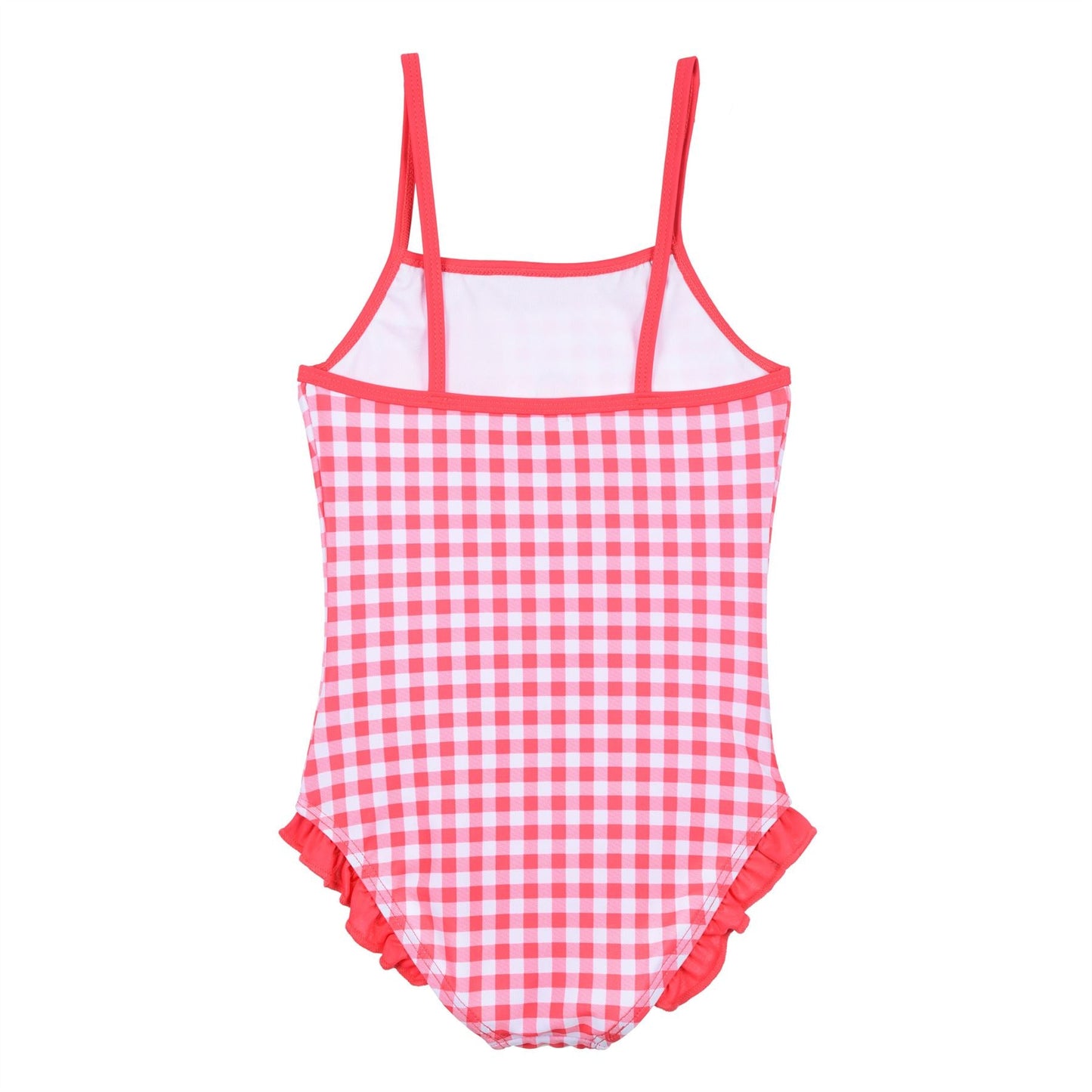 Girls Minnie Mouse Gingham Swimsuit - Red Minnie Mouse