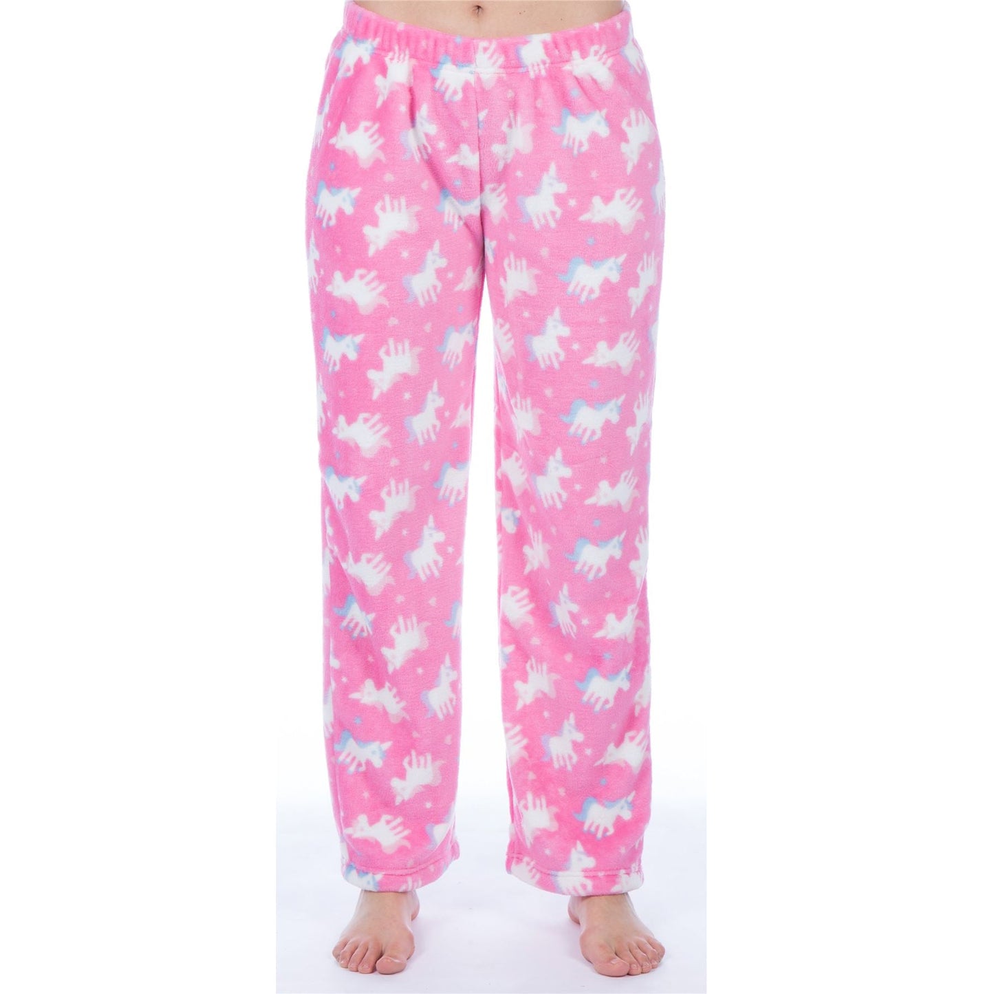 Selena Girl Unicorn Print Fleece Lounge Pants - Pink Selena Girl