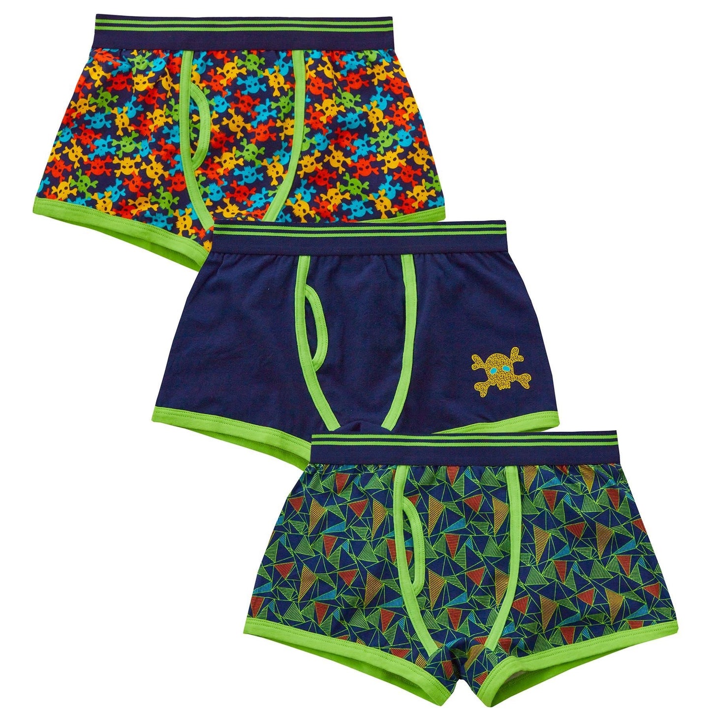 4Kidz Boys Boxer Shorts (3 Pack) - Retro/Skulls (2-6 Years) 4Kidz