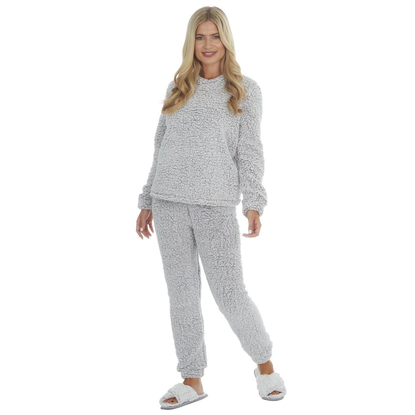 Forever Dreaming Womens Borg Fleece Pyjamas - Grey Forever Dreaming