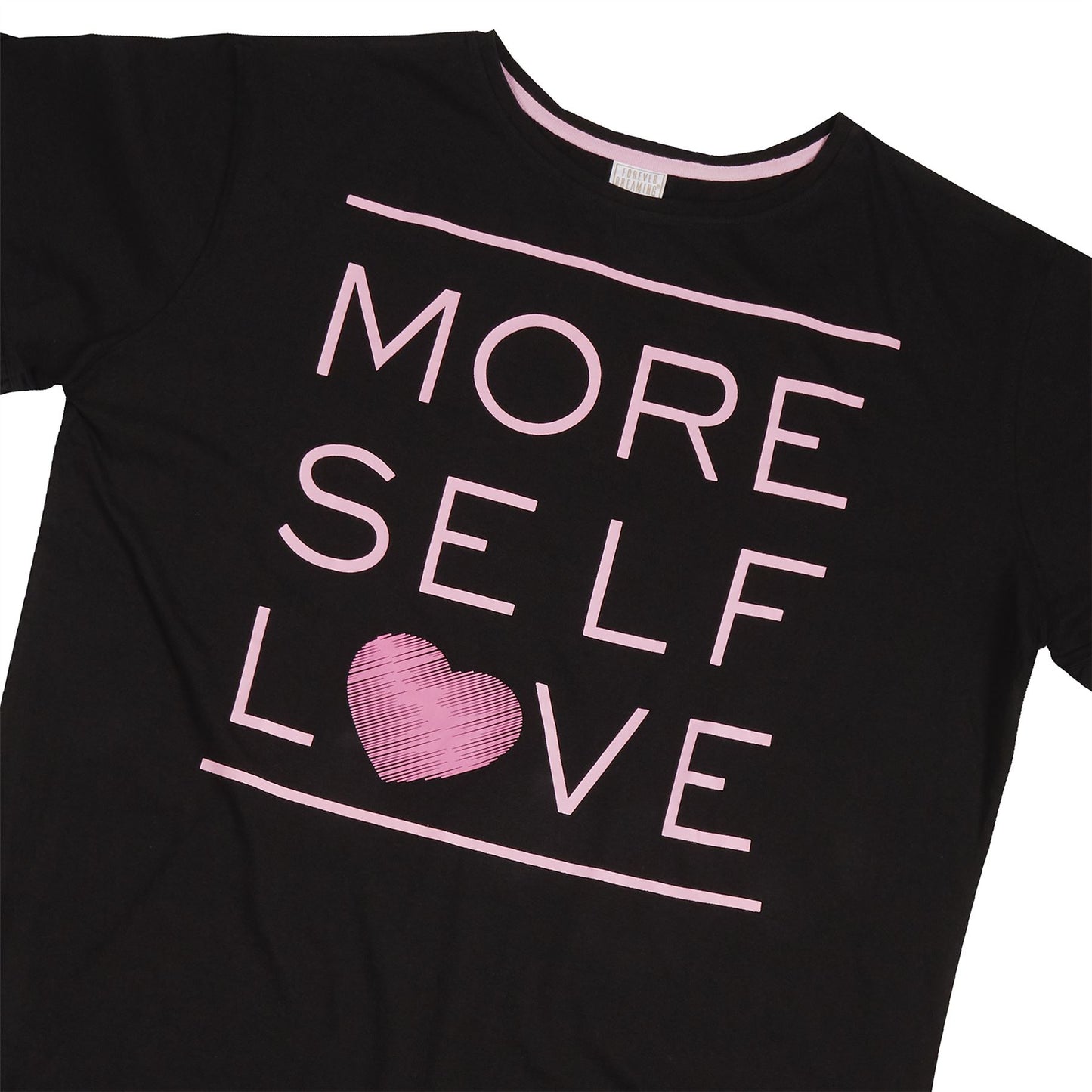 Forever Dreaming 'More Self Love' Frill Nightdress - Black Forever Dreaming