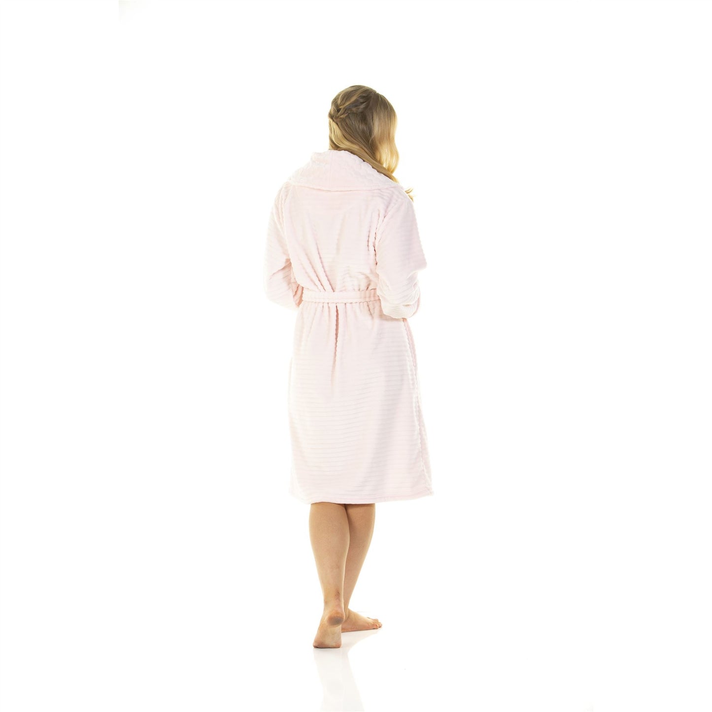 Wysteria Lane Womens Cut-Out Shawl Collar Fleece Robe - Pink