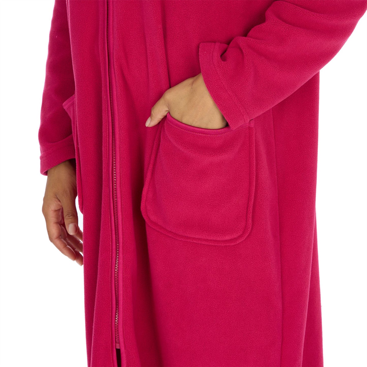Countess Christie Longer Length Zip Housecoat - Raspberry Countess Christie