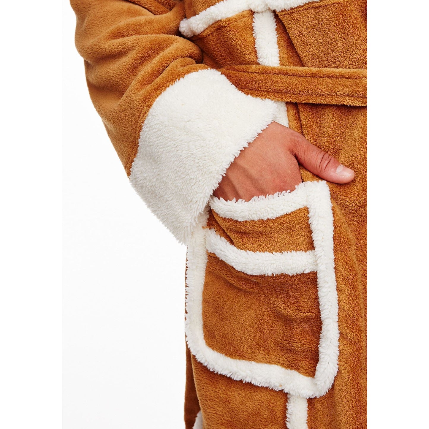 Only Fools and Horses Mens Del Boy Fleece Robe - Brown Only Fools and Horses