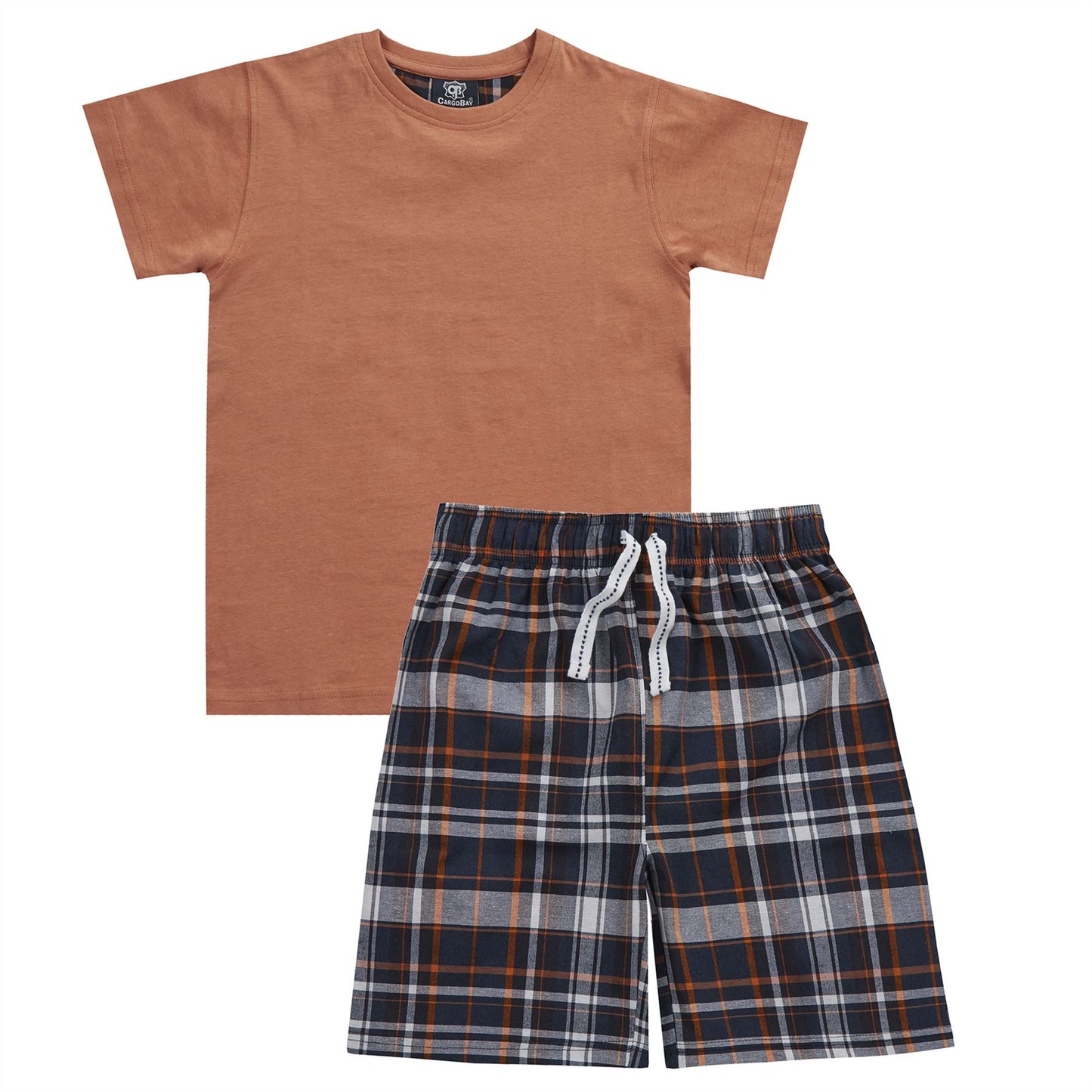 Cargo Bay Kids Top and Woven Shorts - Orange Cargo Bay