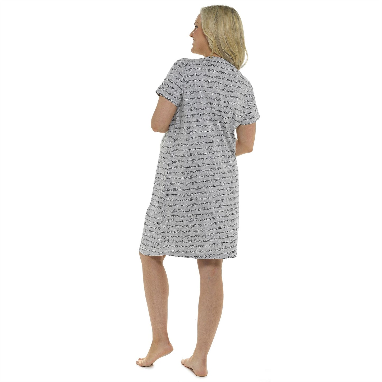 Follow That Dream Womens Maternity 'Made With Love' Nightdress - Grey Follow That Dream