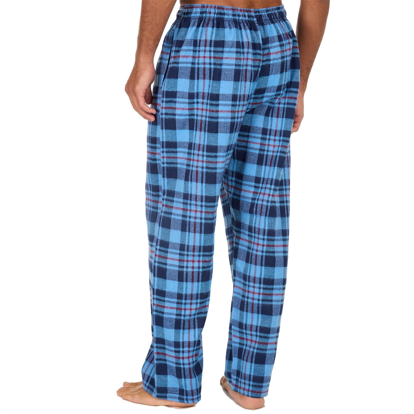 Cargo Bay Mens Check Flannel Lounge Pants - Denim Cargo Bay