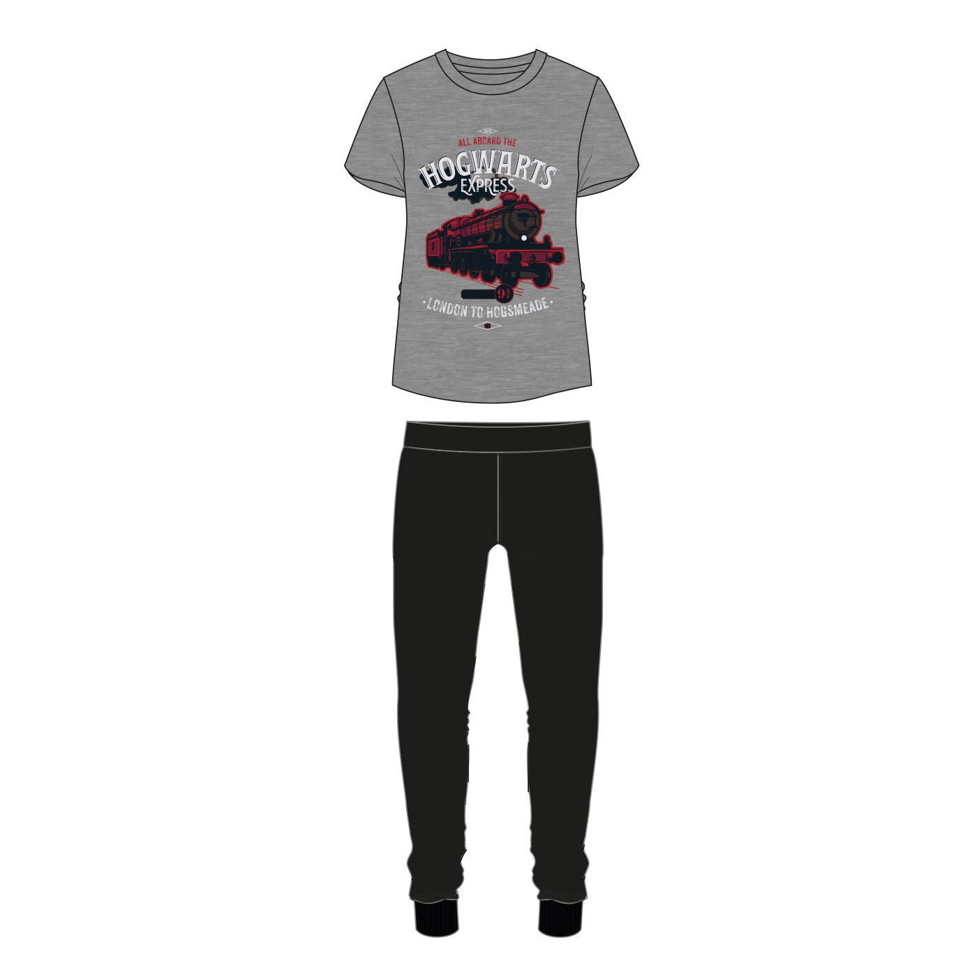 Mens Harry Potter Hogwarts Pyjamas - Grey/Black Harry Potter