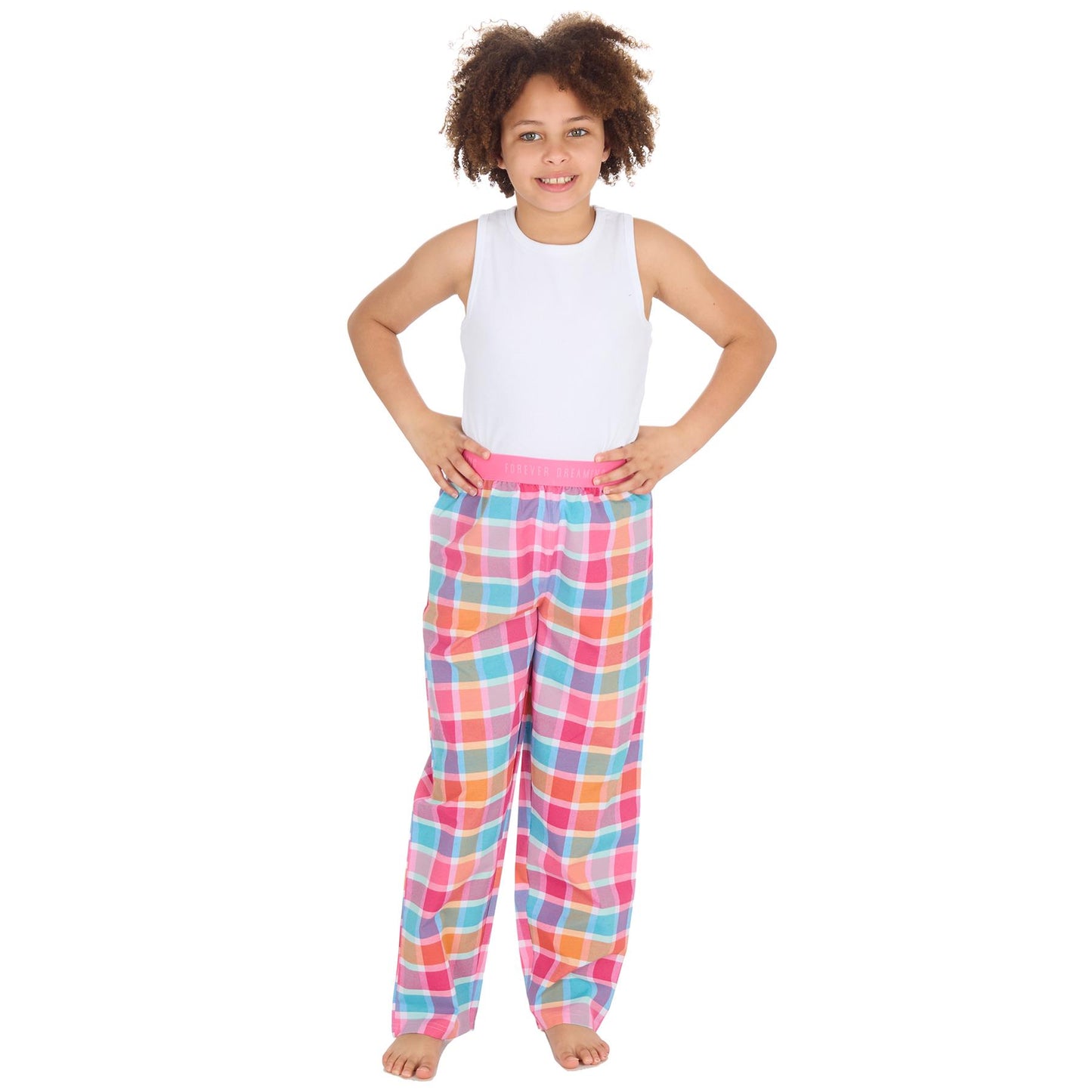 Forever Dreaming Girls Woven Check Lounge Pants - Mint