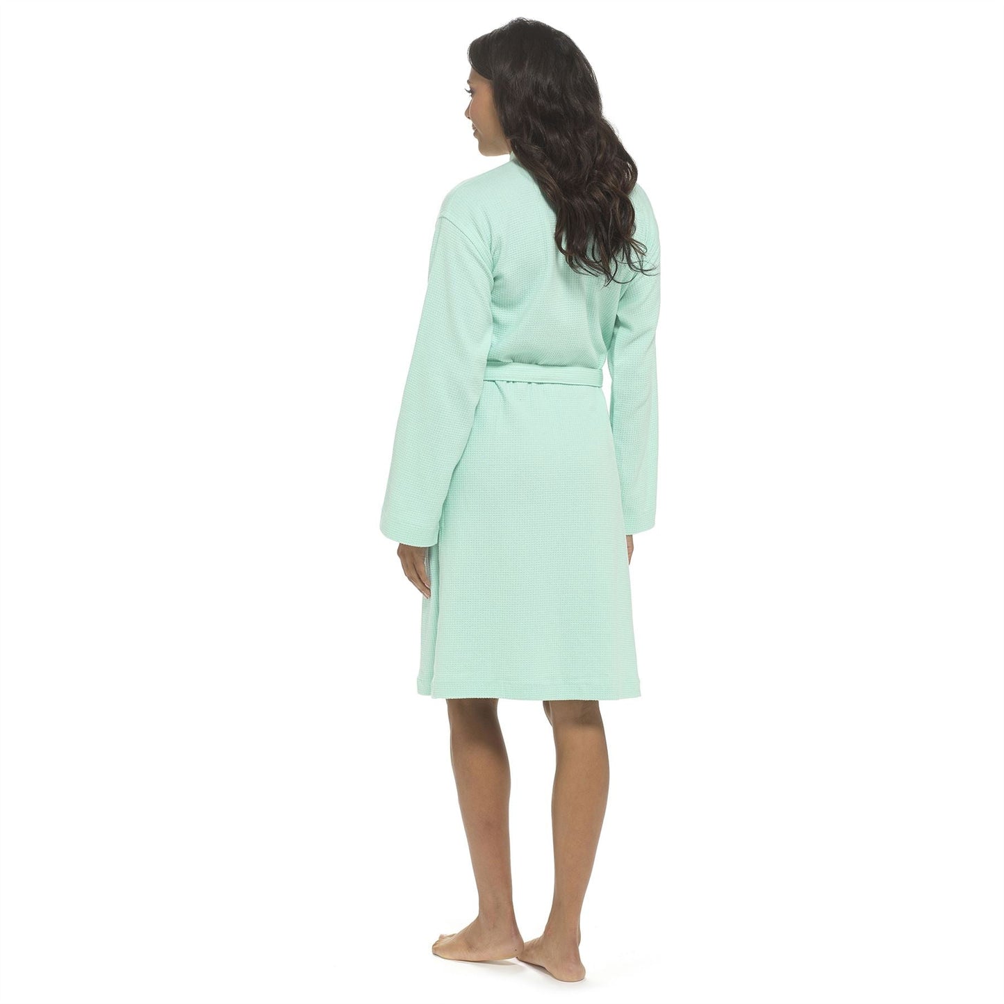 Tom Franks Womens Waffle Robe - Mint Tom Franks