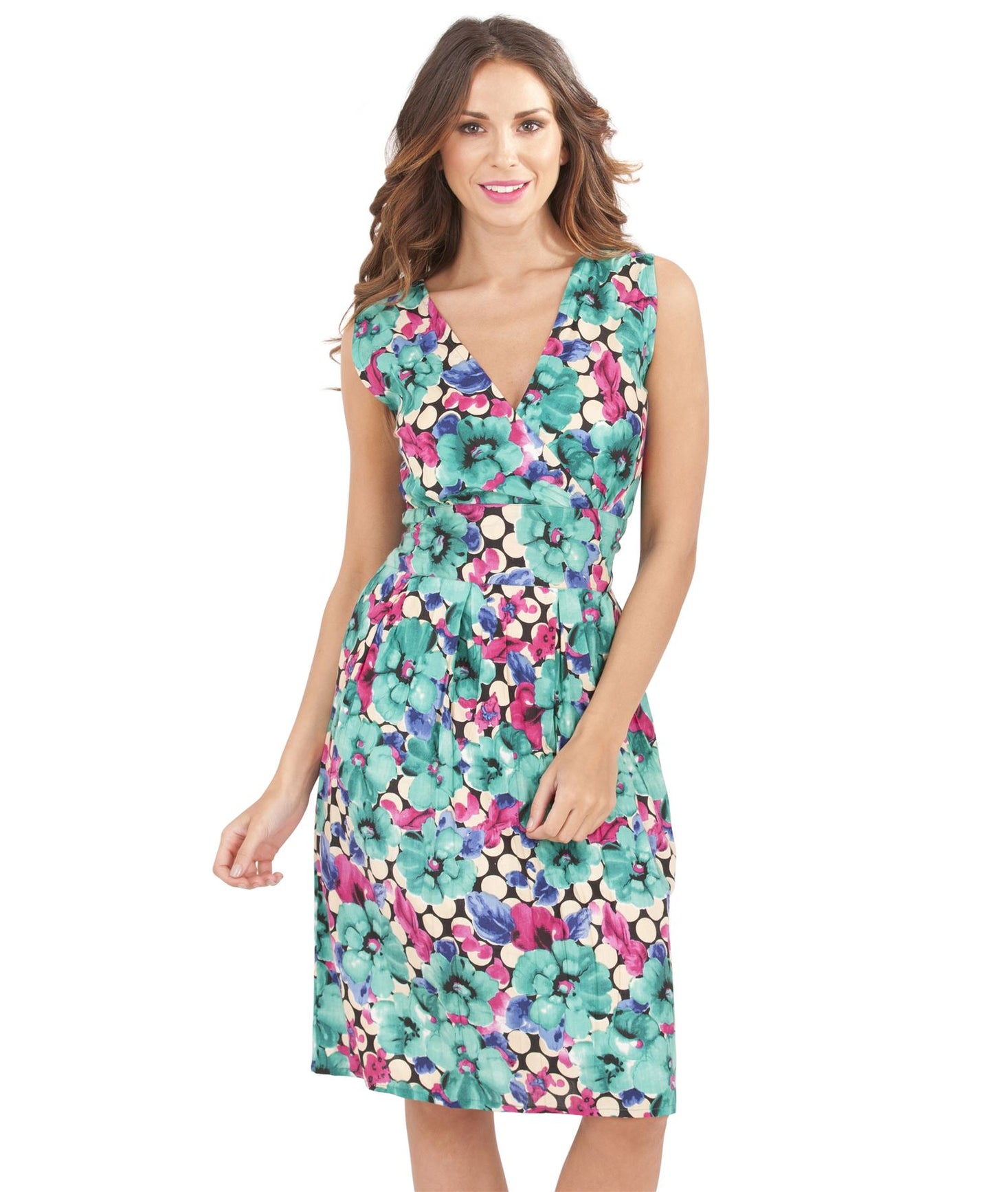 Pistachio Wrap Over Tie Dress - Green