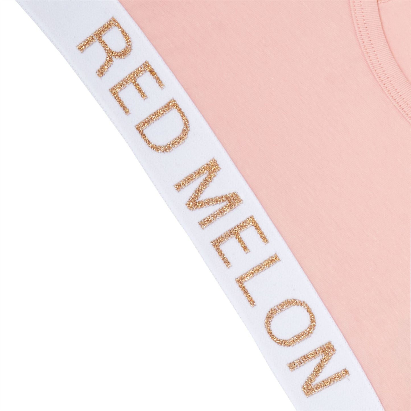 Red Melon Girls Crop Top Bra And Brief Set - Peachy Coral Red Melon