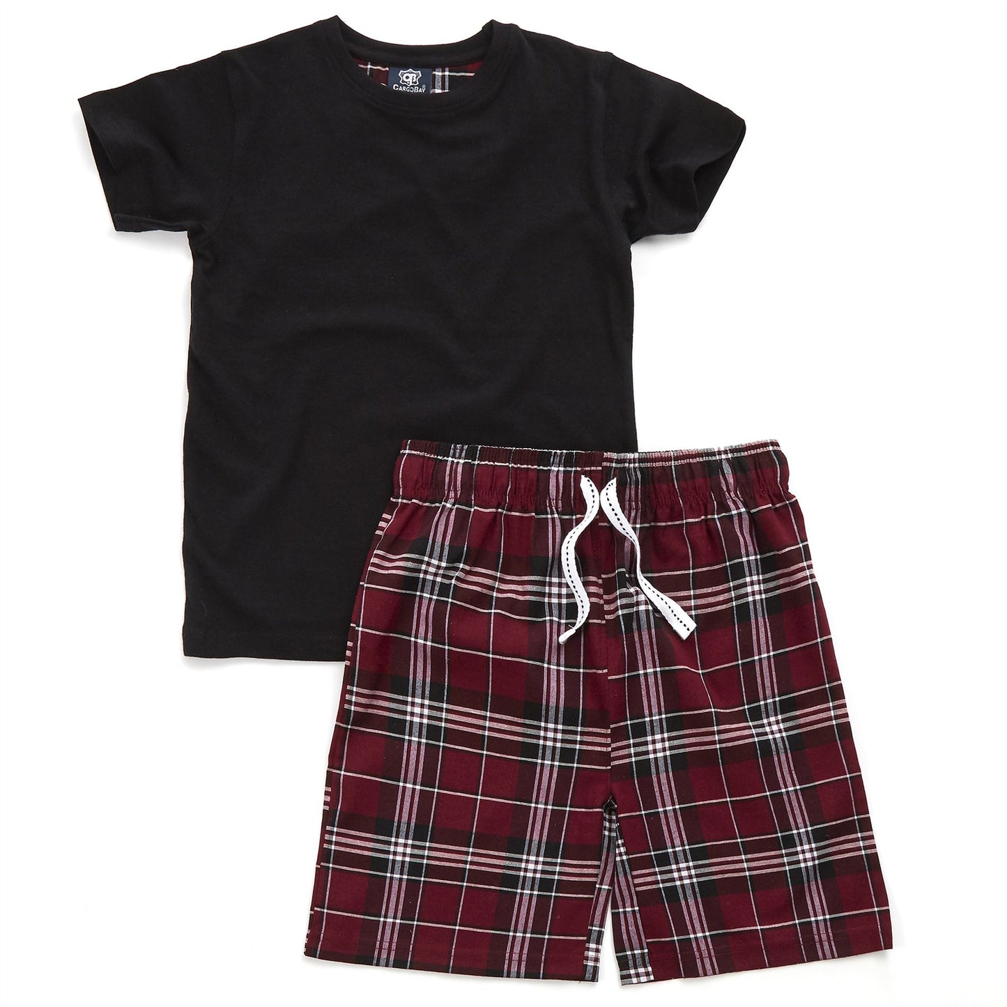 Cargo Bay Kids Top and Woven Shorts - Black/Red