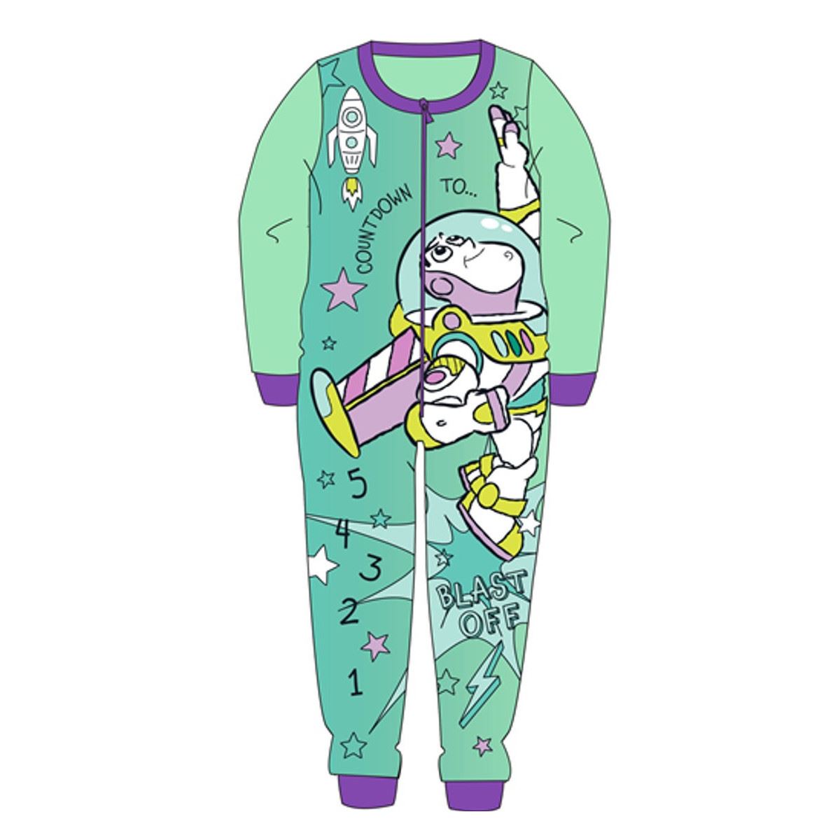 Kids Toy Story 'Blast Off' Fleece Onesie - Mint