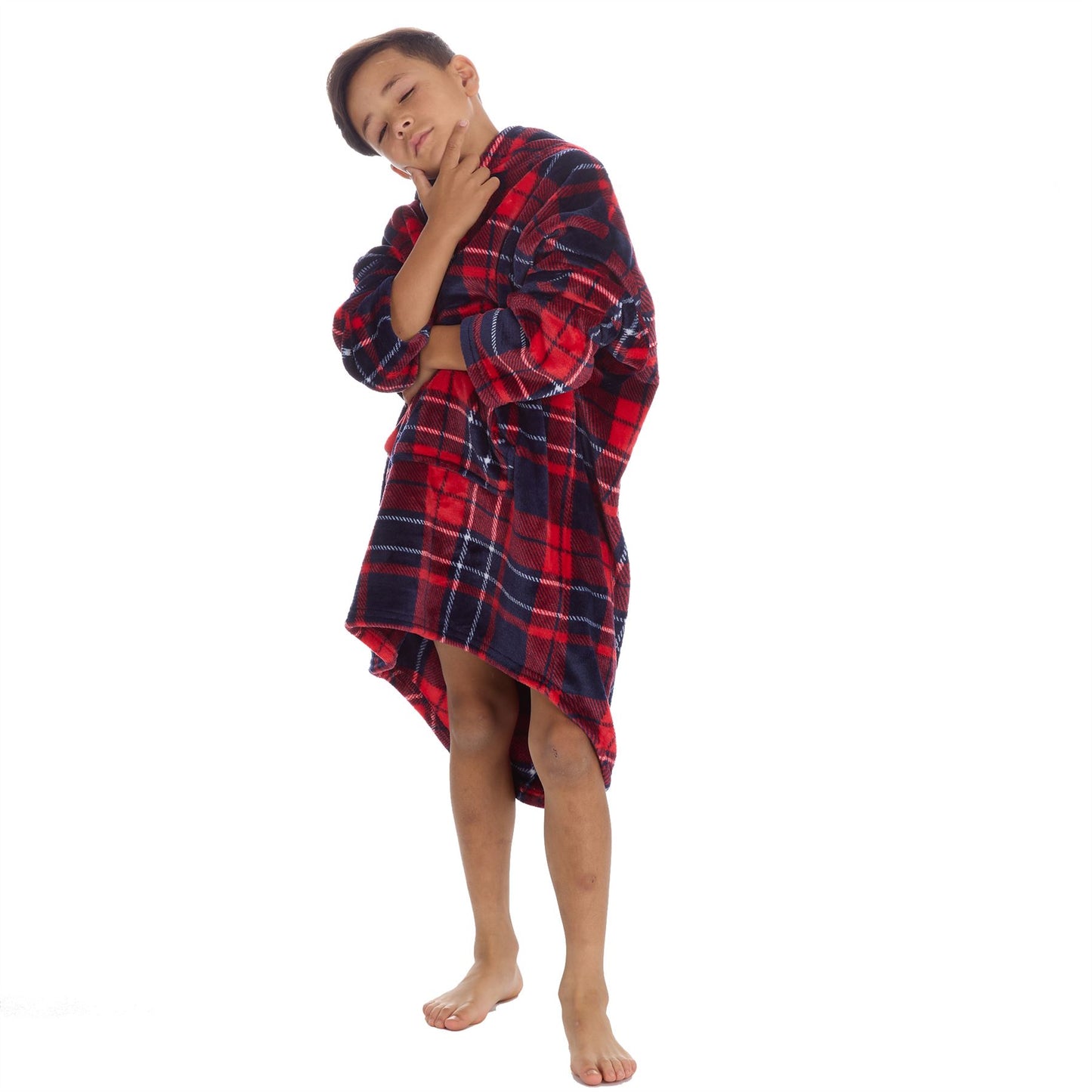 Huggable Hoodie Kids Fleece Oversized Hoodie - Check Huggable Hoodie