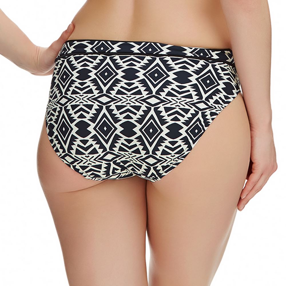 Fantasie Beqa Mid Rise Bikini Brief - Black/Cream Fantasie Swimwear