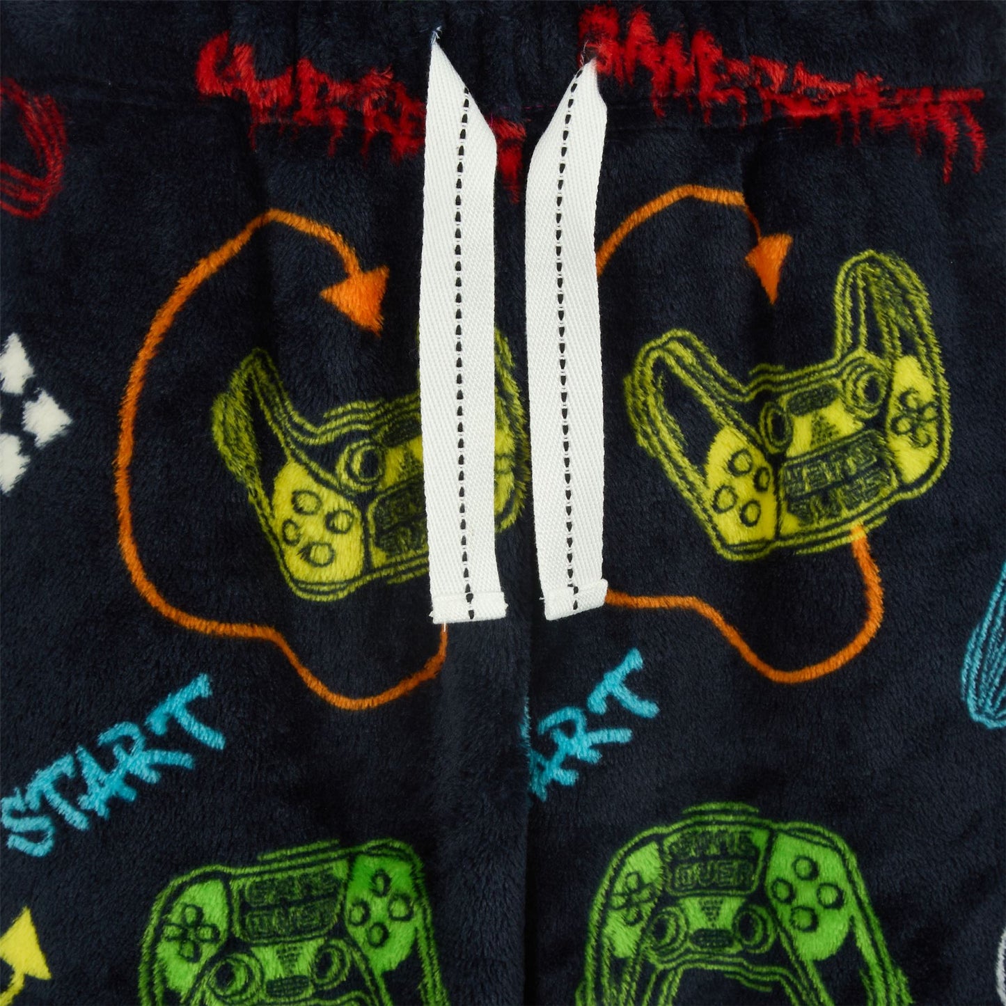 Cargo Bay Mens Fleece Pyjamas - Black/Gamer Print Cargo Bay