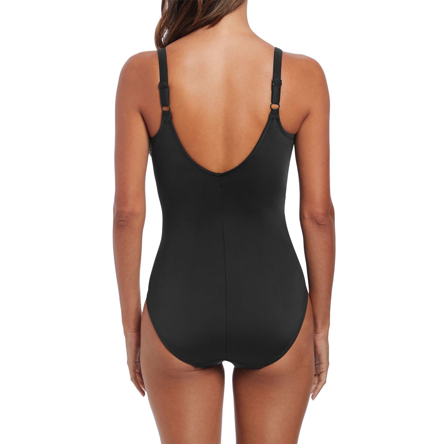 Fantasie Geneva Twist Front Control Swimsuit - Black/White Fantasie Swimwear