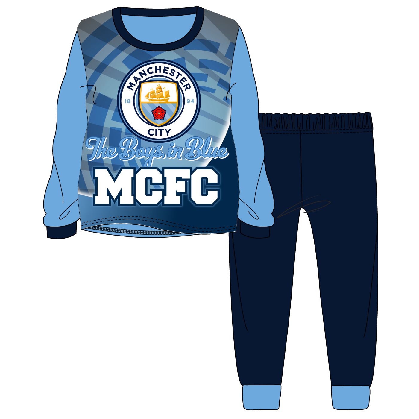 Kids Manchester City Pyjamas - Blue
