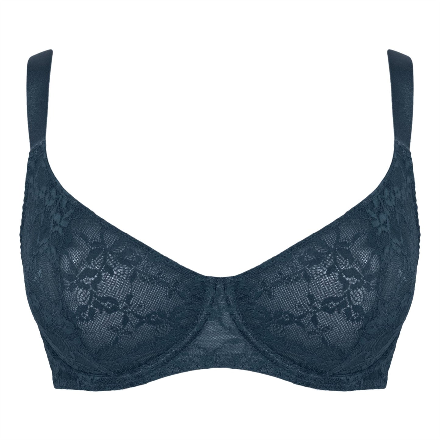 Curvy Kate All Night Lace Scooped Multiway Balcony Bra - Denim Blue Curvy Kate