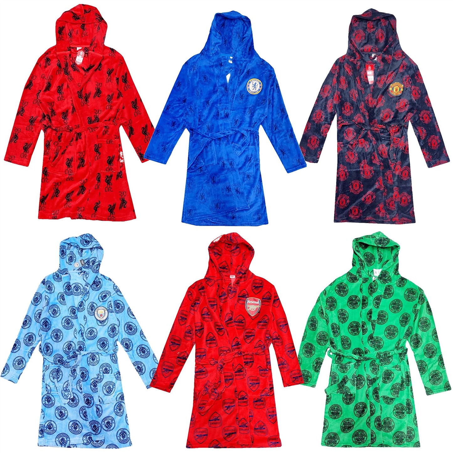 Mens Manchester United Fleece Hooded Robe Manchester United