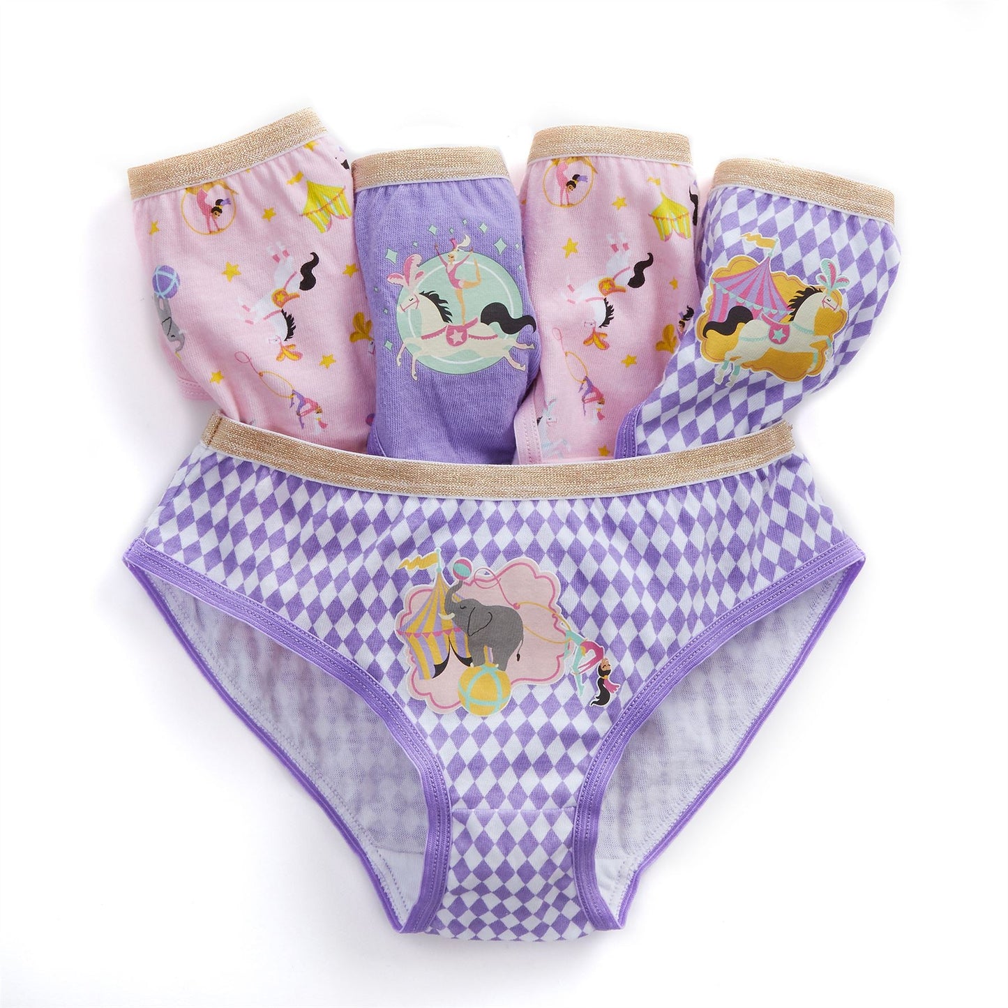4Kidz Girls Briefs 5 Pack - Circus (7-13 Years) 4Kidz